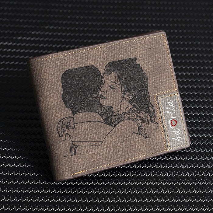 Cartera de cuero con foto personalizada para regalo del día del padre