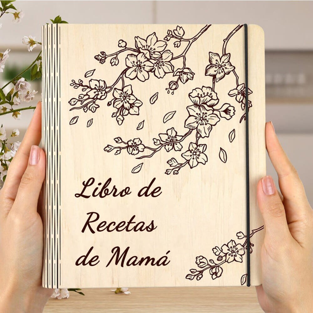 Libro de recetas de madera familiar personalizado Regalo del día de Navidad