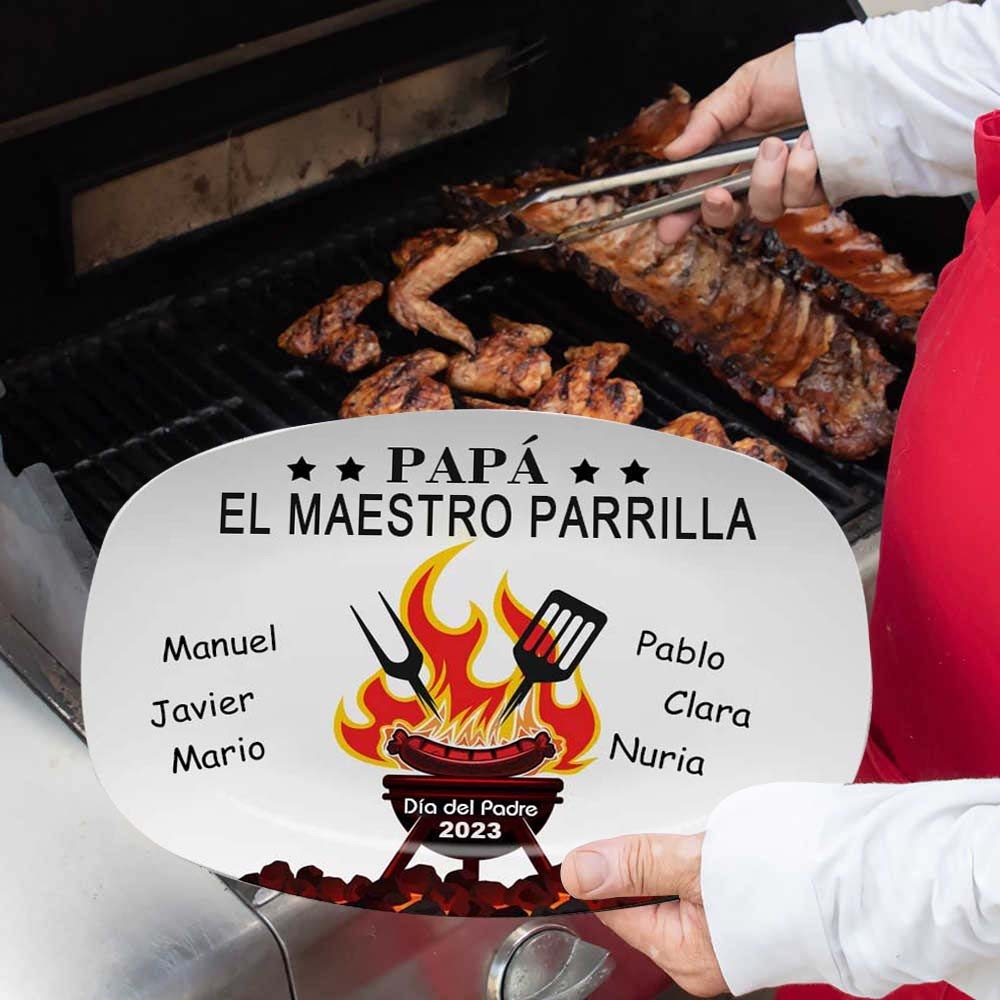 Plato para asar a la parrilla personalizado de papá Regalo para el Día del Padre