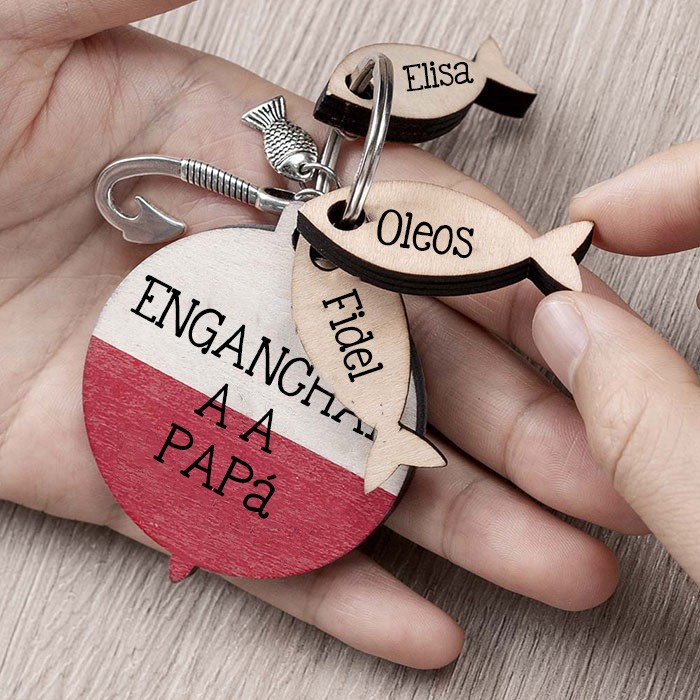 Regalo del día del padre hecho a mano llavero de pesca personalizado Estamos enganchados a papá papá abuelo