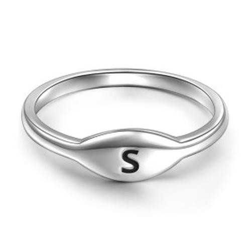 Anillo con inicial personalizado de plata esterlina S925