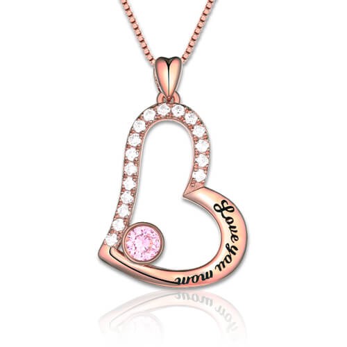 Collar de piedra natal de Love You Mom
