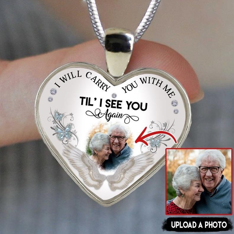 Collar conmemorativo personalizado Te llevaré conmigo hasta que te vuelva a ver Collar personalizado con foto