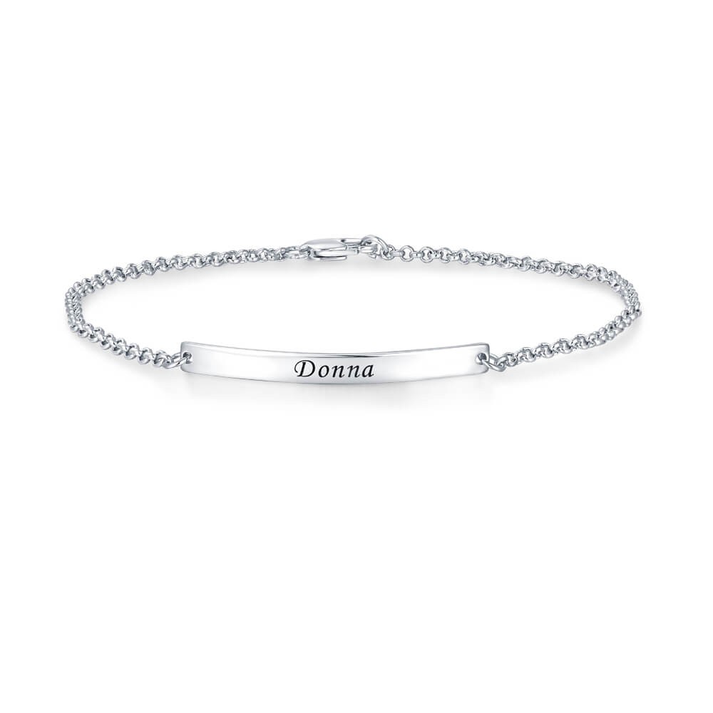 Pulsera con barra de identificación personalizada para mujer