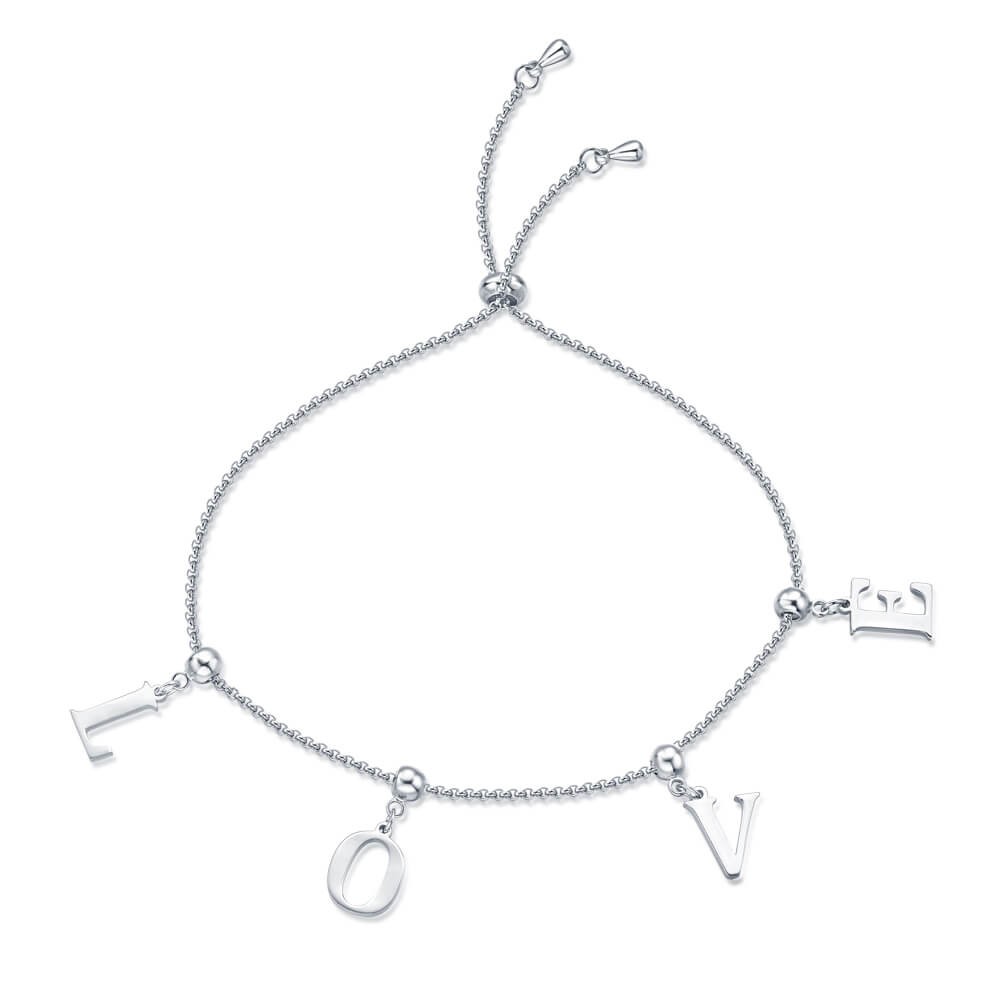 Pulsera personalizada con dijes de letras de 1 a 7