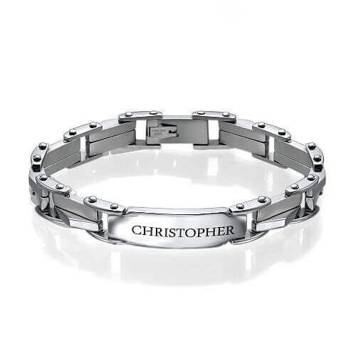 Pulsera grabada para hombre