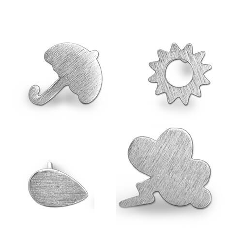 Aretes delicados con símbolo del tiempo en plata de ley