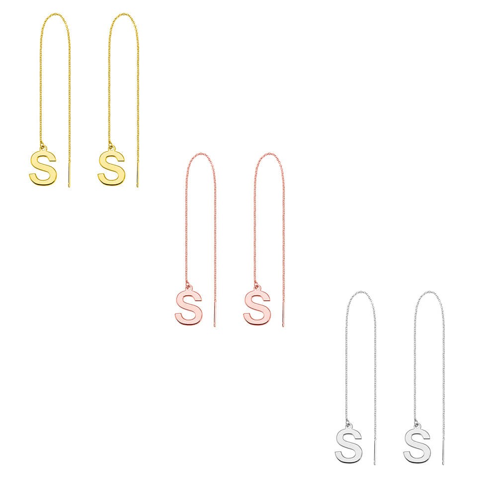 Pendientes de enhebrador de letras personalizados