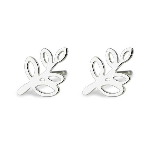 Aretes con forma de rama de árbol para mujer en plata de ley