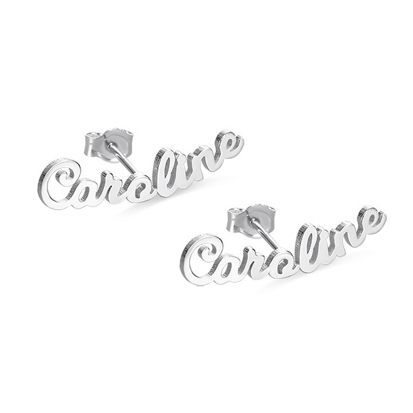 Aretes con nombre personalizado para ella en plata