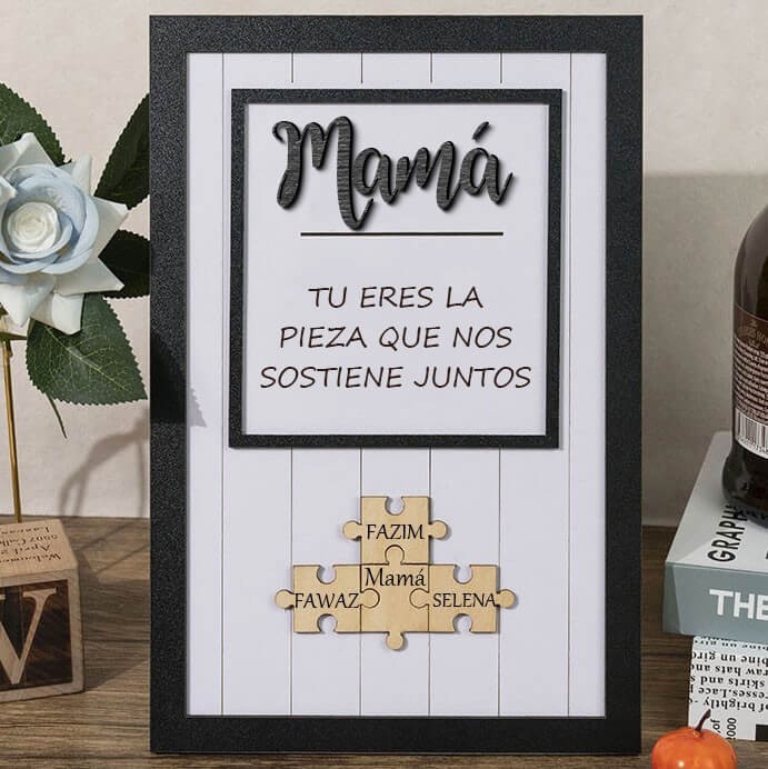 Piezas de rompecabezas personalizadas Signo de nombre Regalo del día de la madre