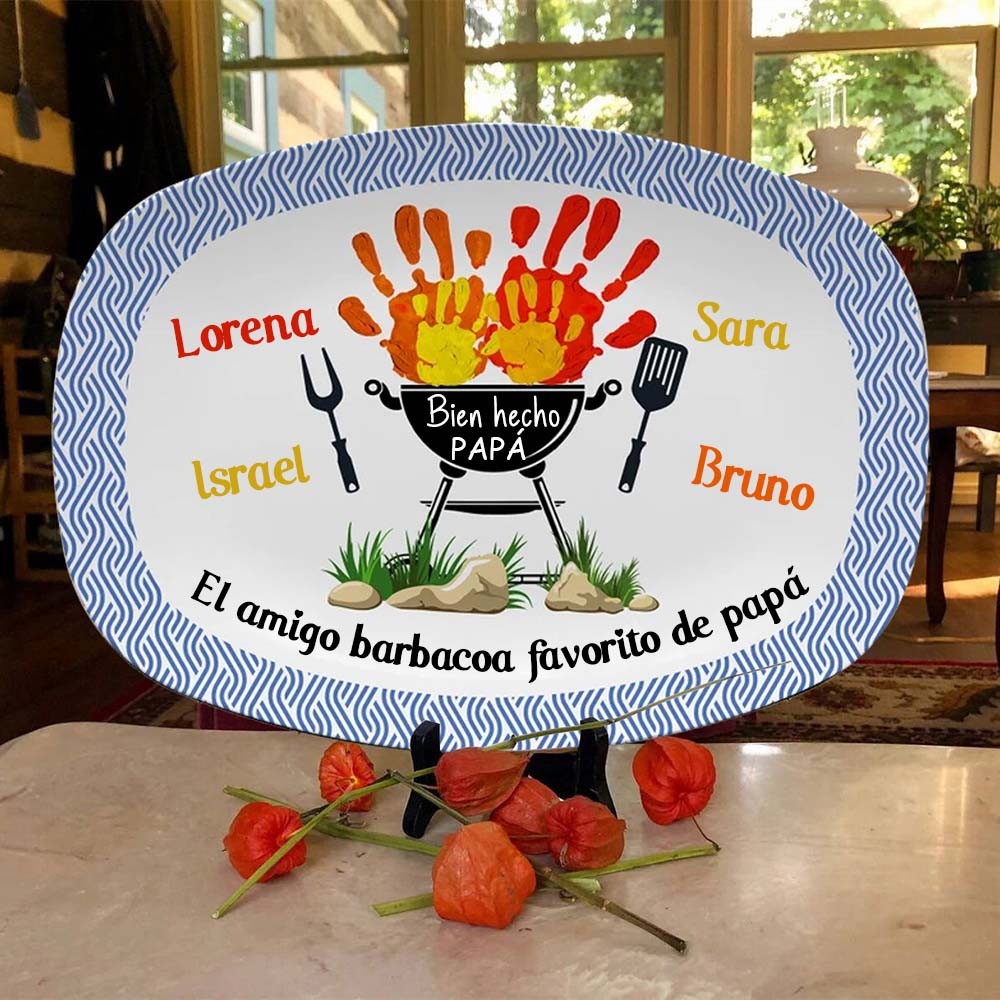 Plato para asar a la parrilla personalizado de papá Regalo para el Día del Padre