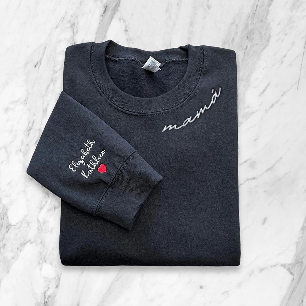 Sudadera bordada de mamá personalizada con nombres de niños Regalo de Navidad para mamá nueva mamá