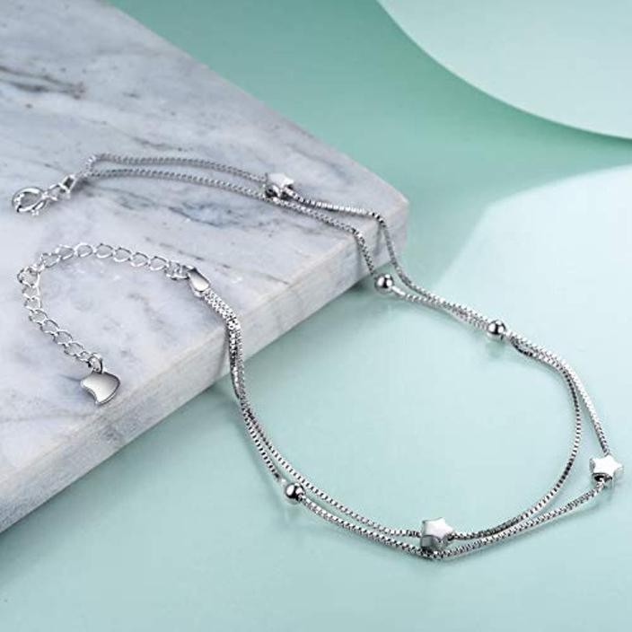 Tobillo / pulsera ajustable Sterling Sliver Boho Beach