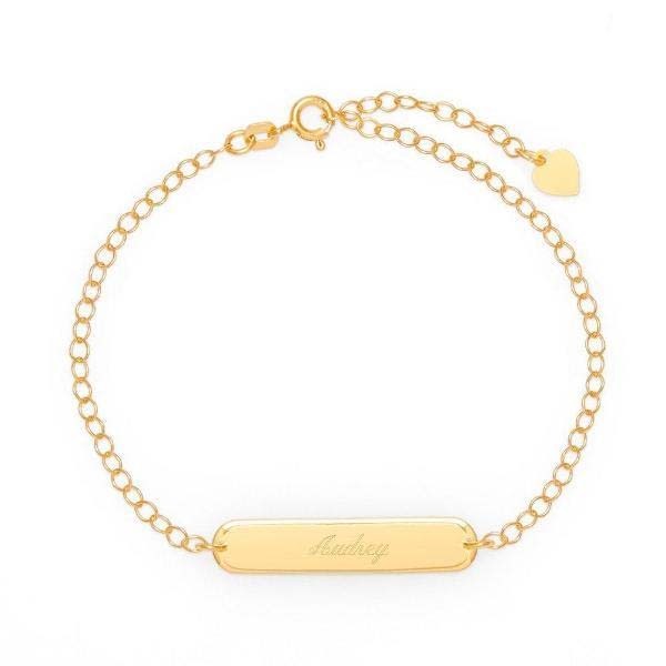 Tobillera con barra de nombre grabable personalizada Longitud ajustable
