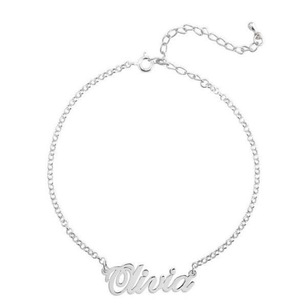 Tobillera con nombre personalizado Longitud ajustable