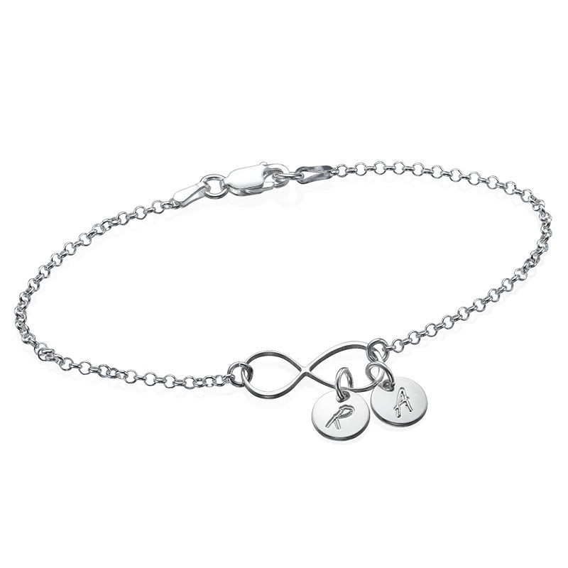 Tobillera Infinity personalizada con 1-4 dijes grabados