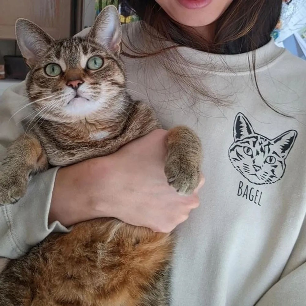 Personalizado Pet Retrato Camiseta Sudadera Crewneck Regalo Para Pet Lover