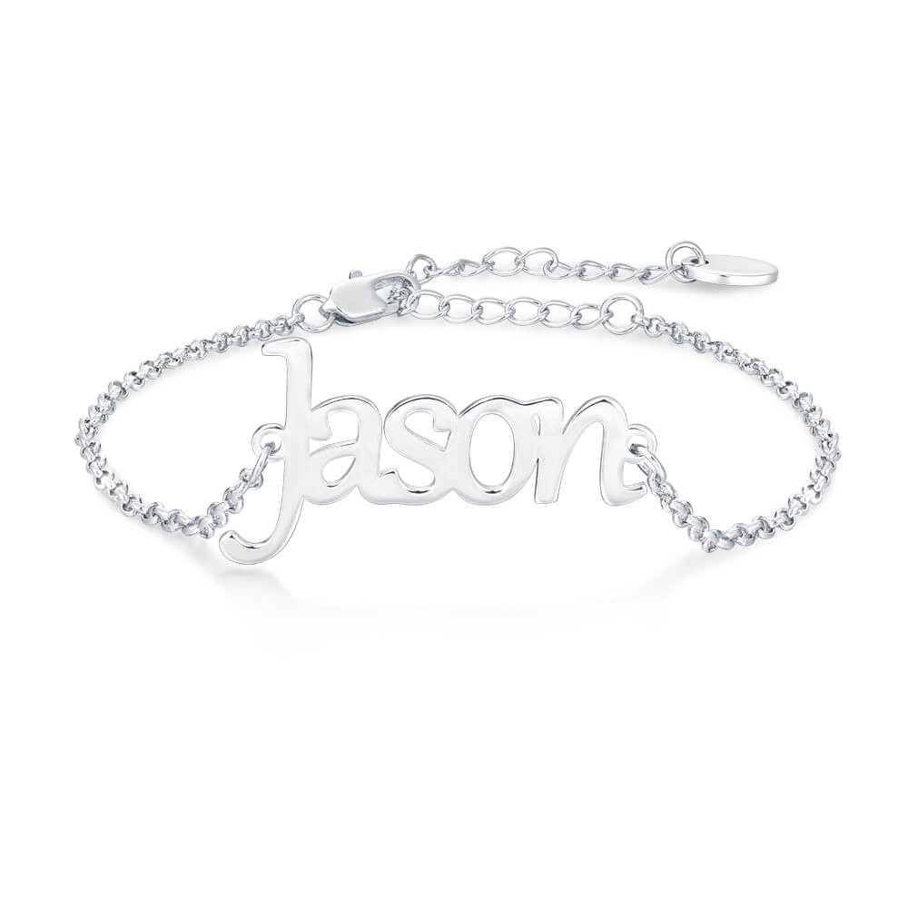 Pulsera con nombre personalizado en plata de ley