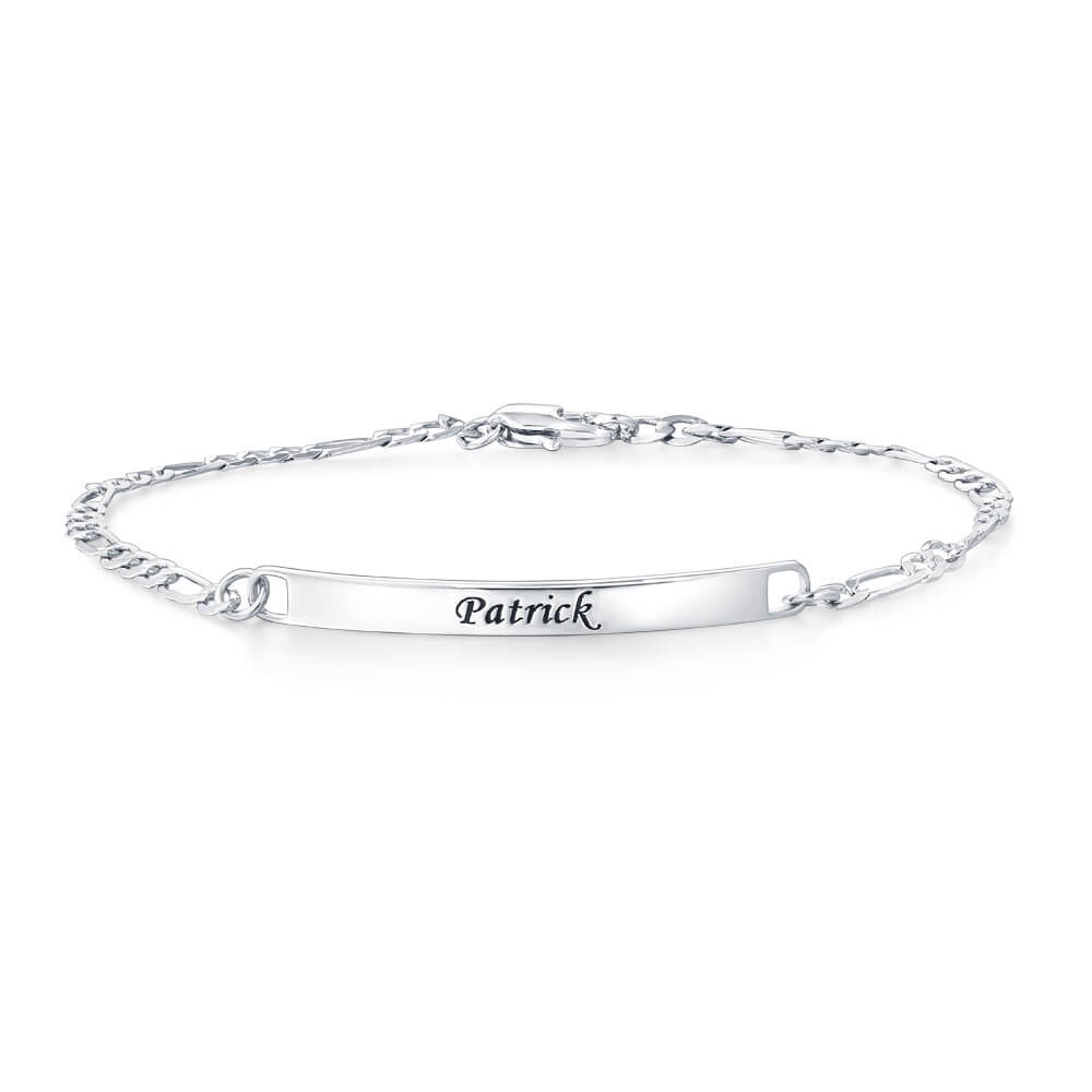 Pulsera de identificación para hombre con baño de oro