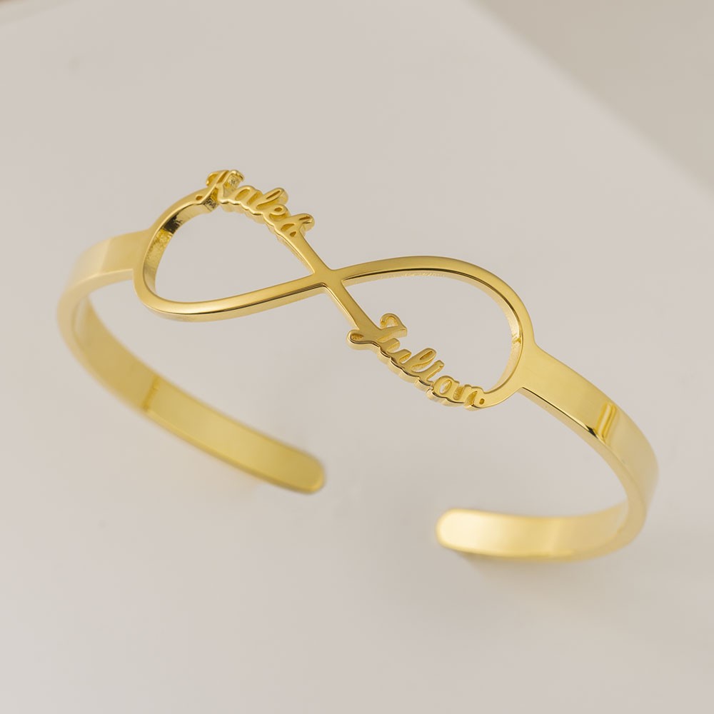 Brazalete de pulsera con nombre infinito personalizado con 1-6 nombres