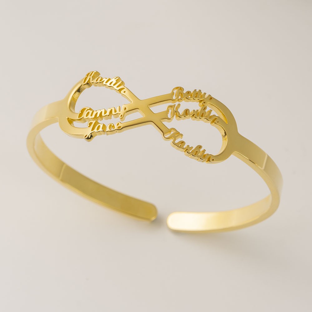 Brazalete de pulsera con nombre infinito personalizado con 1-6 nombres