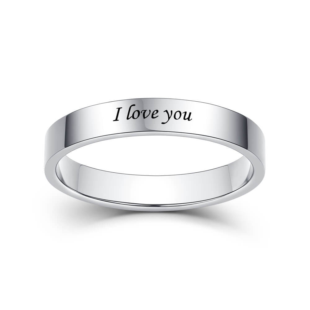 S925 Anillo de escritura a mano conmemorativo de plata esterlina Anillo unisex de eternidad Regalo de escritura personalizada