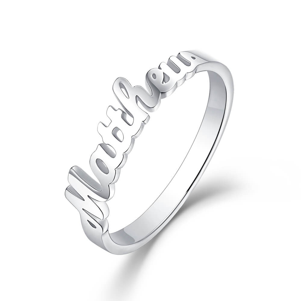 Anillo con nombre personalizado de plata esterlina S925