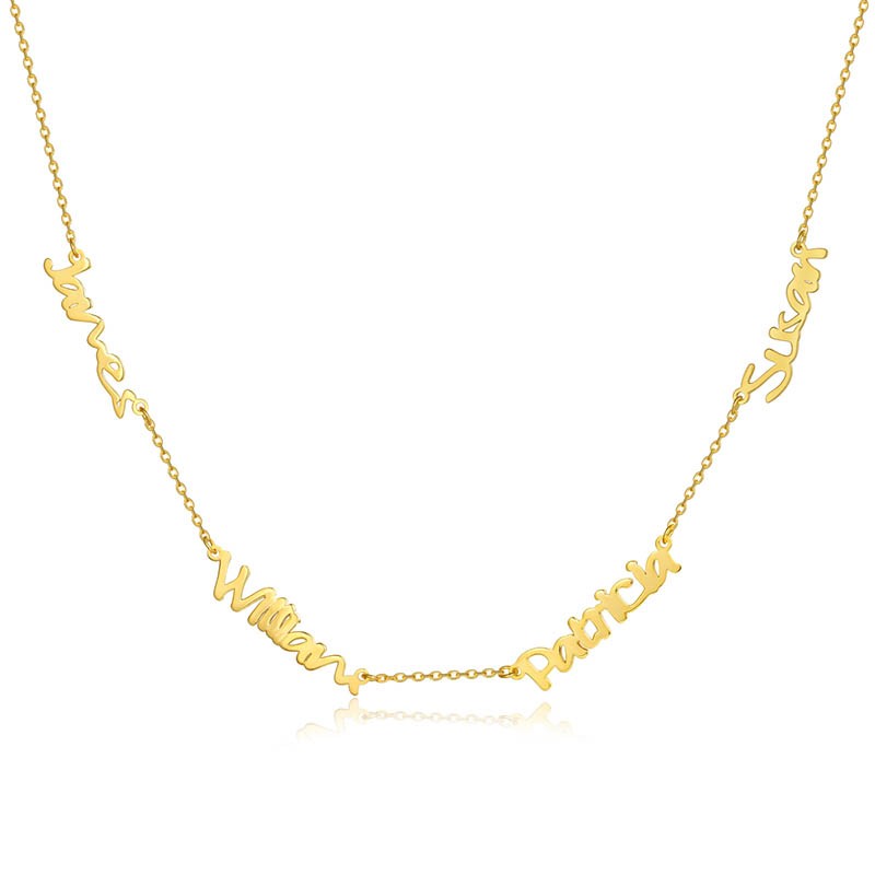 Collar con nombre personalizado de 1 a 6 chapado en oro de 18 quilates para ella