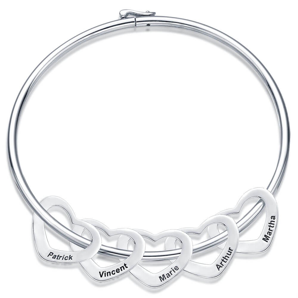 Brazalete tipo brazalete personalizado con 1-10 dijes Pulsera personalizada para ella - Brazalete personalizado con dijes