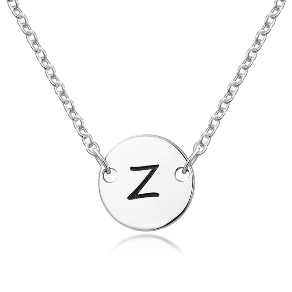 Collar con Inicial con Moneda Grabada Personalizada