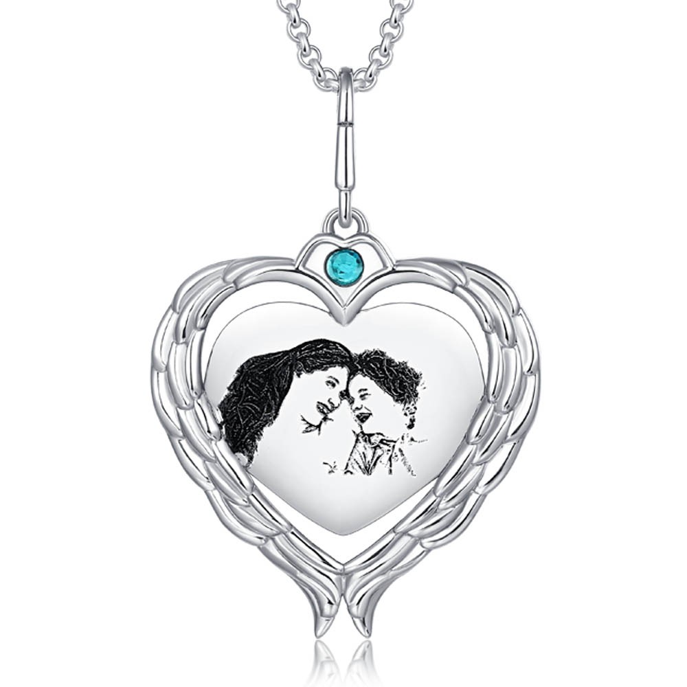 Collar personalizado con foto de alas de amor