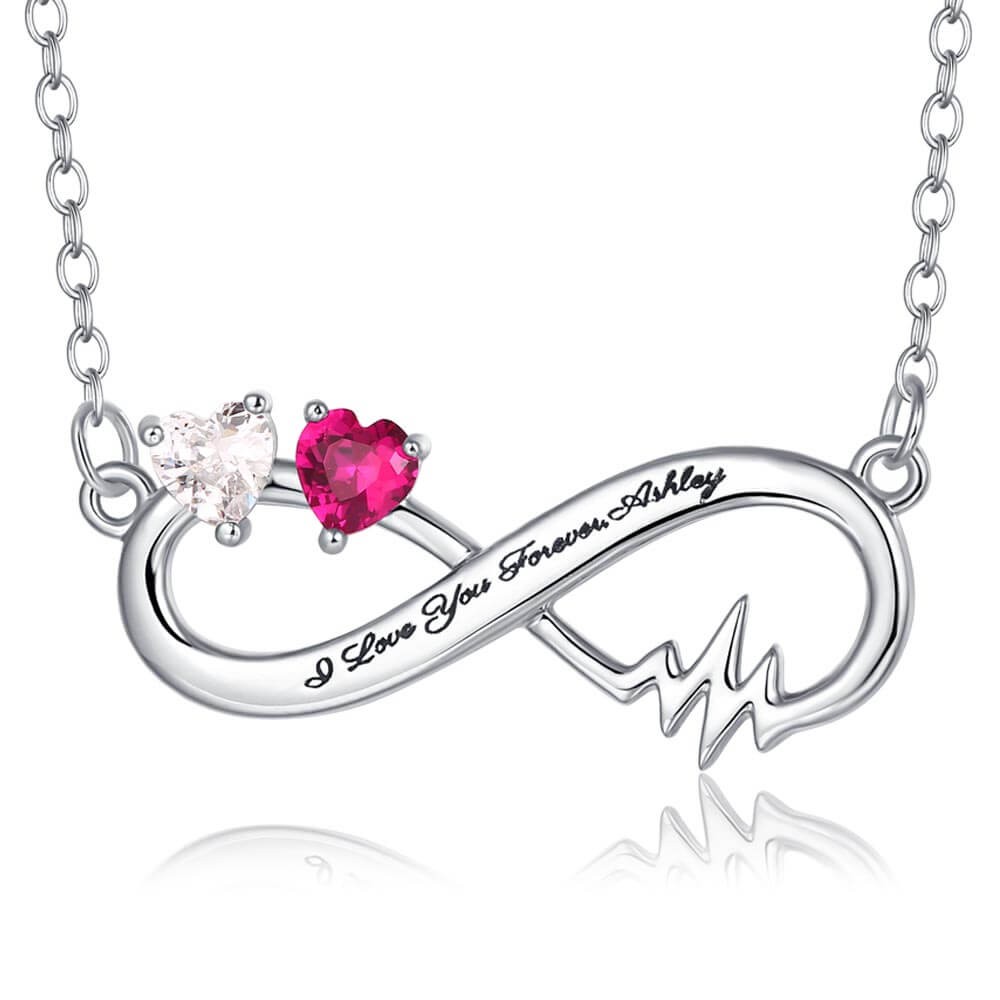 Personalizar collar con nombre infinito con piedras de nacimiento