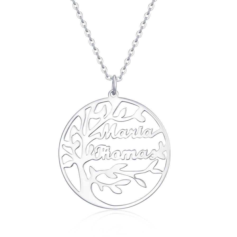 Collar personalizado con nombre de árbol genealógico con 1-8 nombres, regalo para mamá y abuela