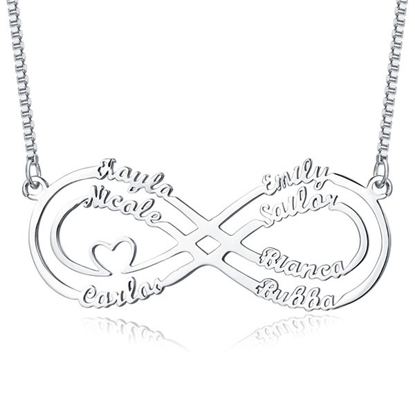 Collar personalizado con nombre infinito con 1-8 nombres