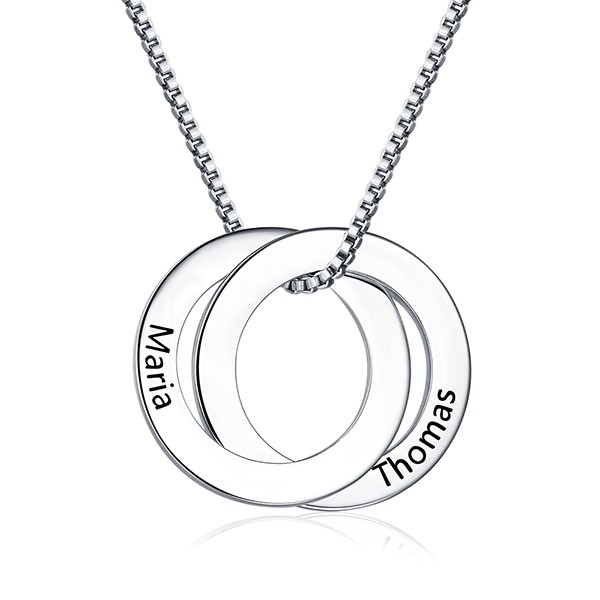 Collar de anillo doble ruso personalizado
