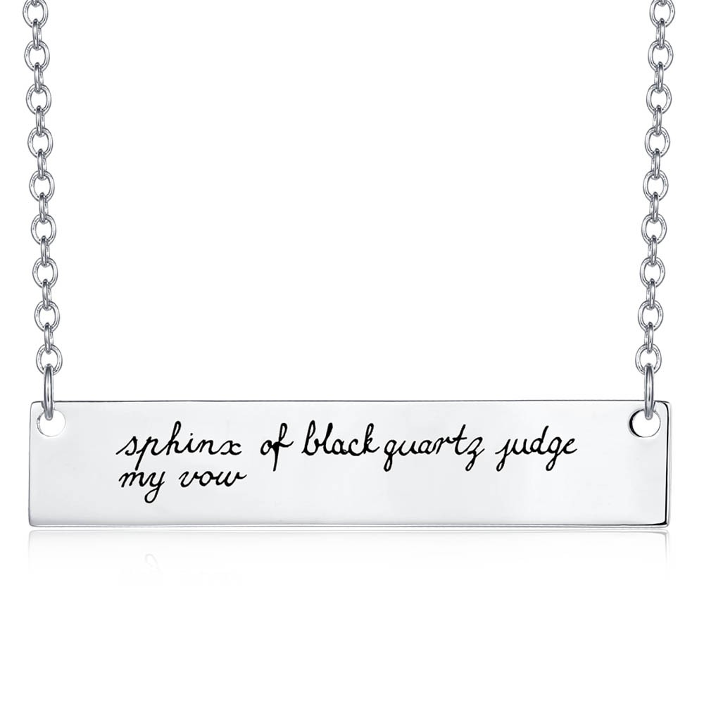 Collar personalizado con escritura a mano | Collar con firma de barra vertical