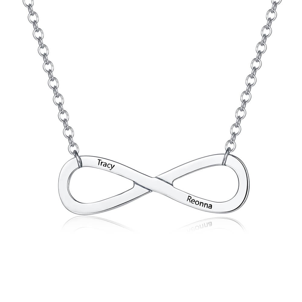 Collar con símbolo de infinito grabado