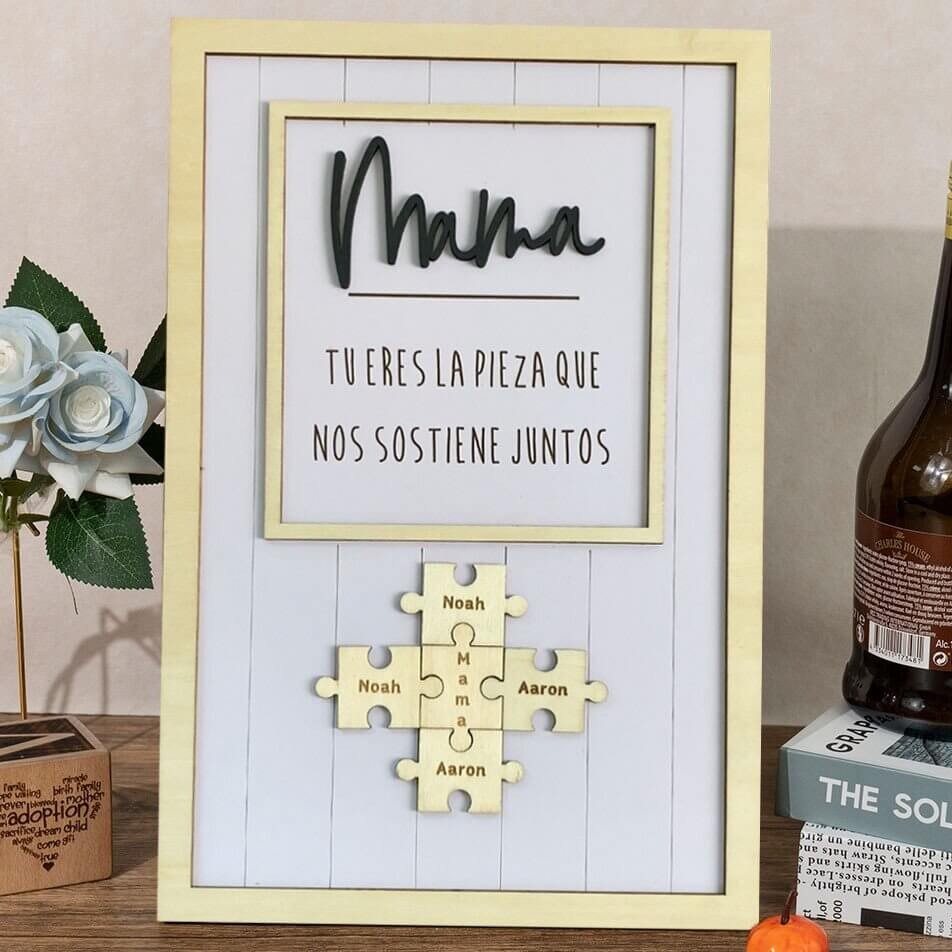 Piezas de rompecabezas personalizadas Signo de nombre Regalo del día de la madre