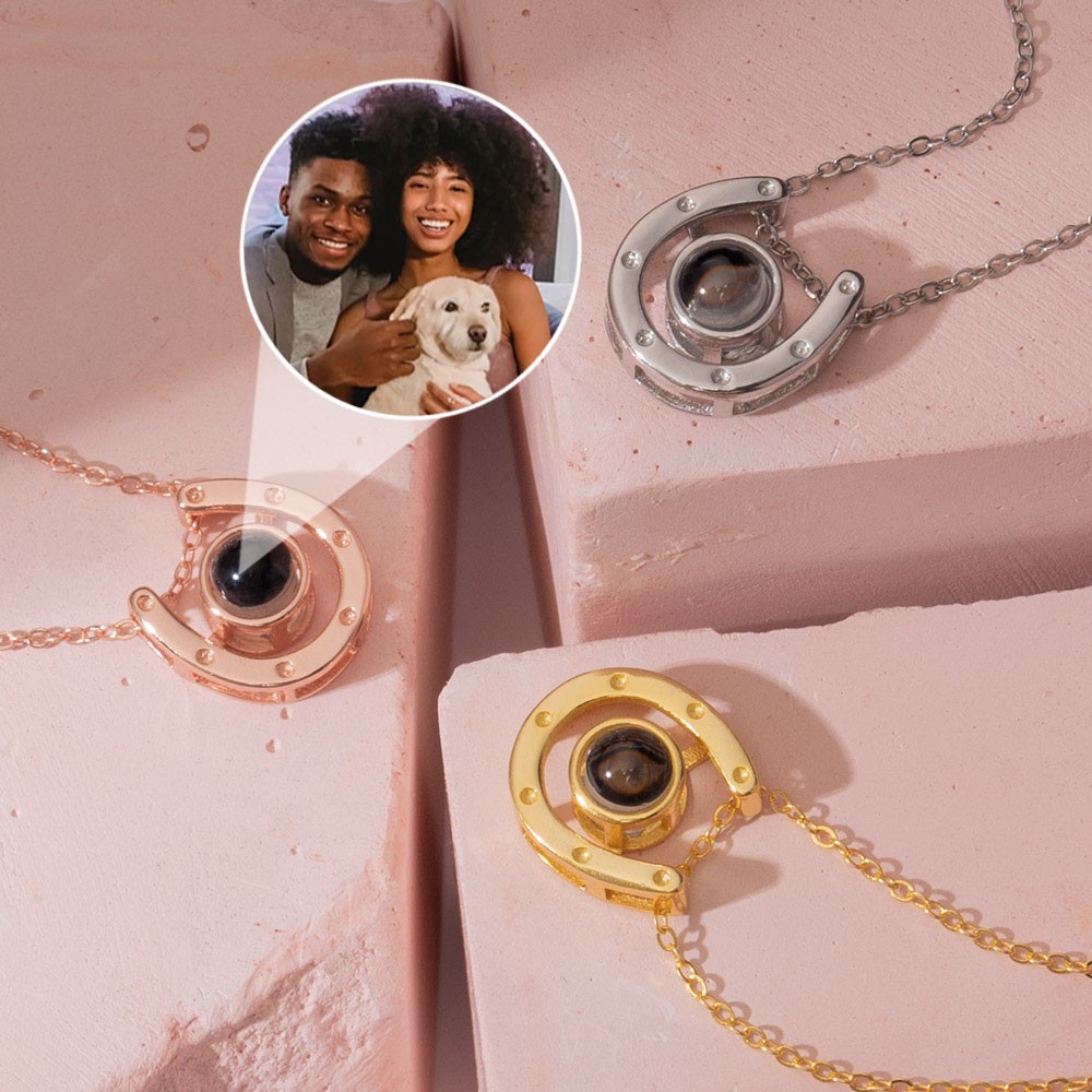 Collar de proyección de regalo personalizado para amantes de los caballos para esposa, regalo del día de San Valentín para novia