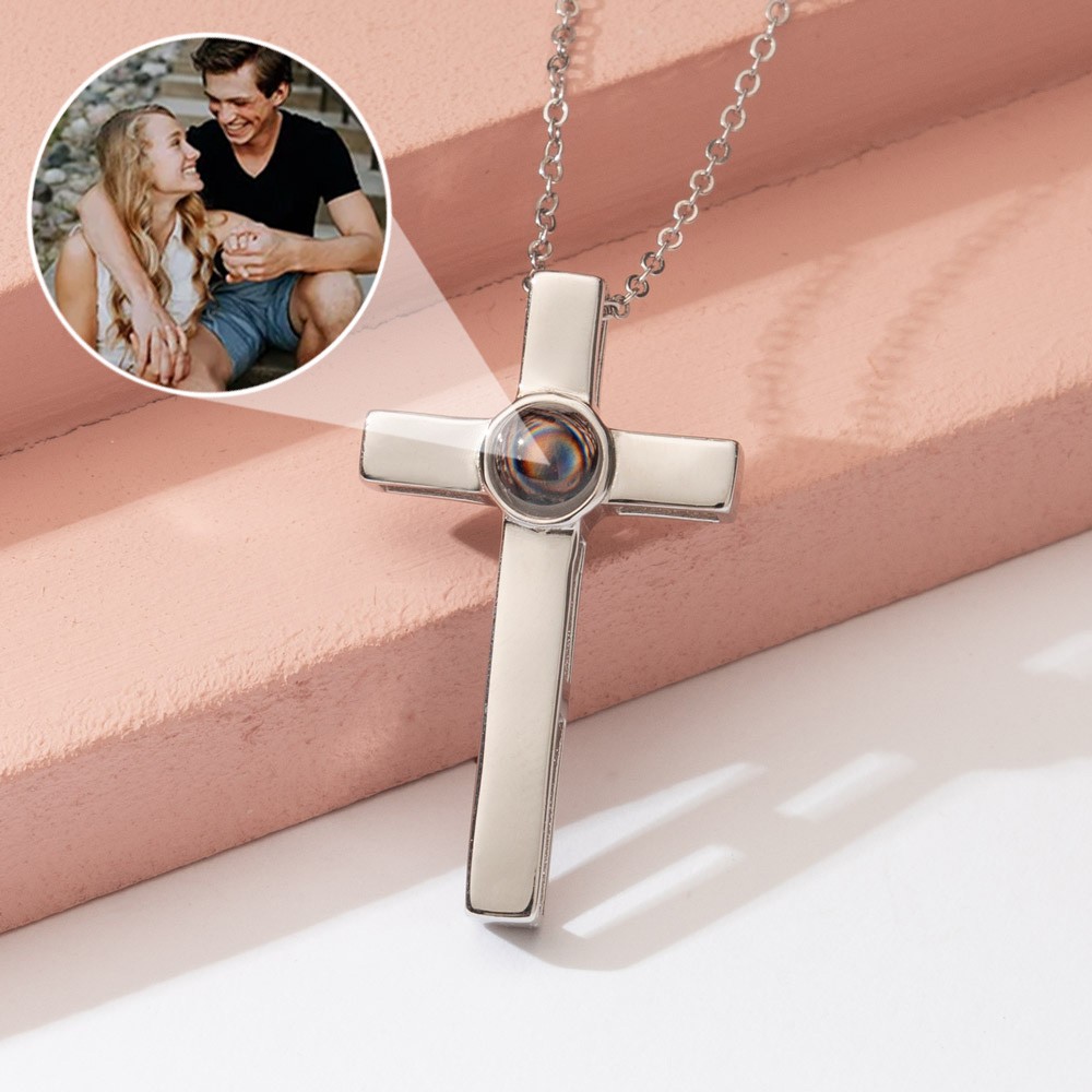 Collar de proyección cruzada personalizado con imagen, regalo de aniversario para el marido, regalo del día de San Valentín para él