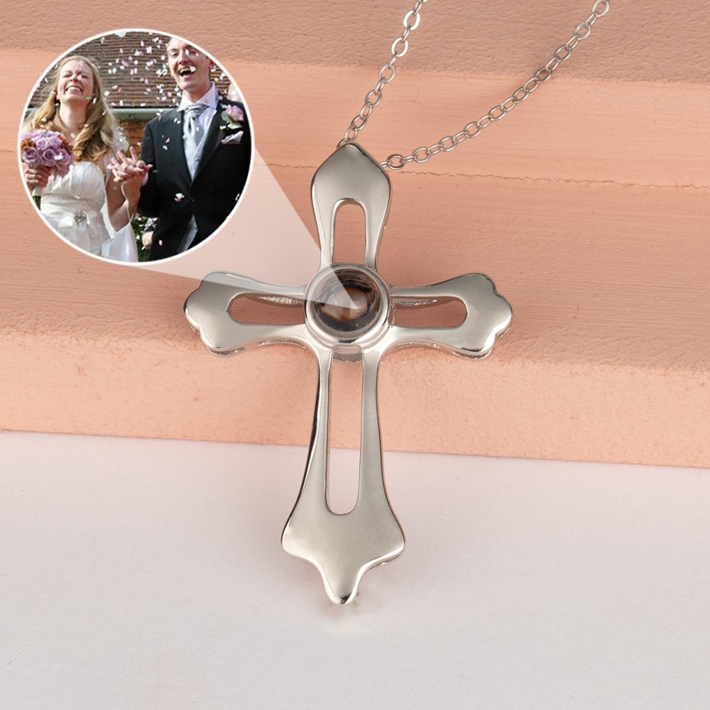 Collar personalizado con proyección de fotos cruzadas para hombre, regalo de amor para marido, regalo del Día de San Valentín para novio
