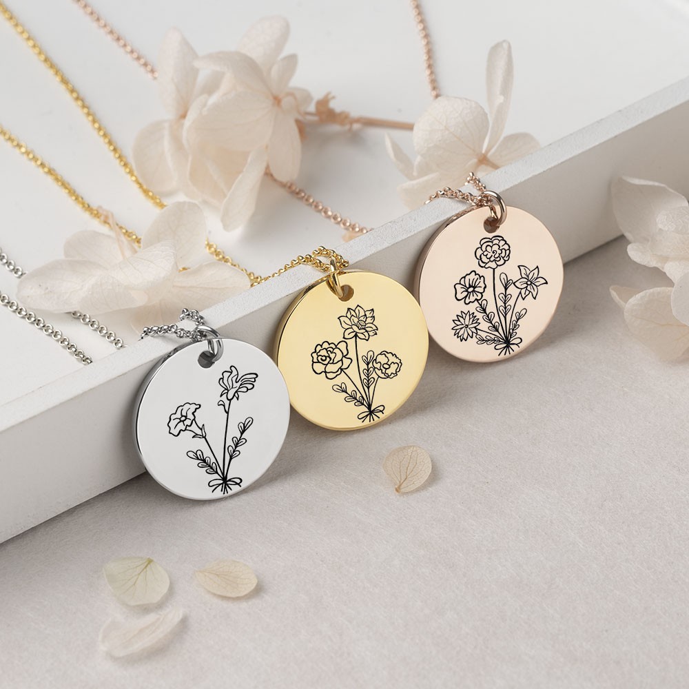 Collar de flor de nacimiento personalizado