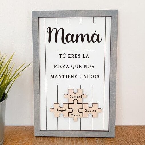 Piezas de rompecabezas personalizadas Signo de nombre Regalo del día de la madre