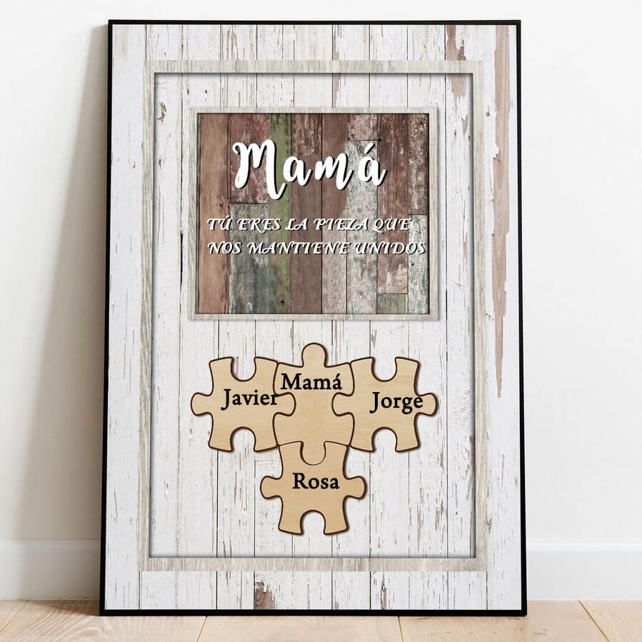 Piezas de rompecabezas personalizadas Signo de nombre Regalo del día de la madre