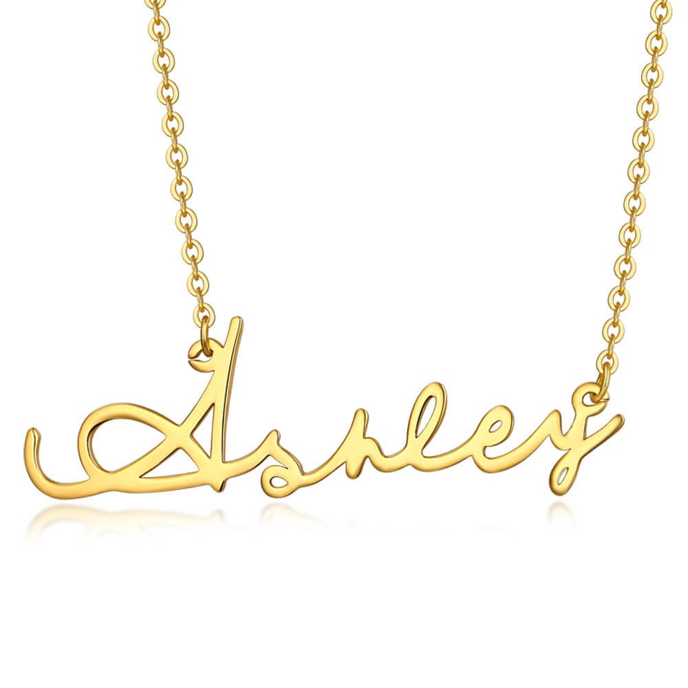 Collar personalizado con nombre clásico en oro de 18 quilates para ella