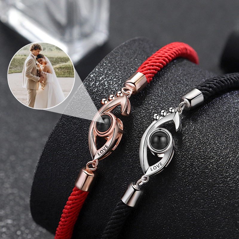 Pulsera de proyección de fotos conmemorativa personalizada, regalo para pareja, aniversario de boda, cumpleaños