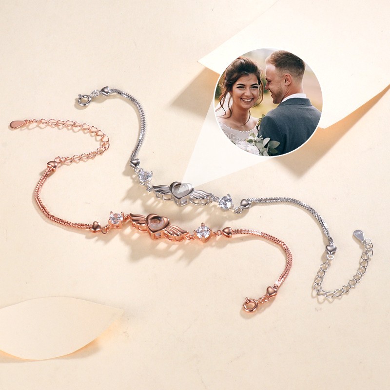 Pulsera de proyección de fotos conmemorativa personalizada, regalo para pareja, aniversario de boda, cumpleaños