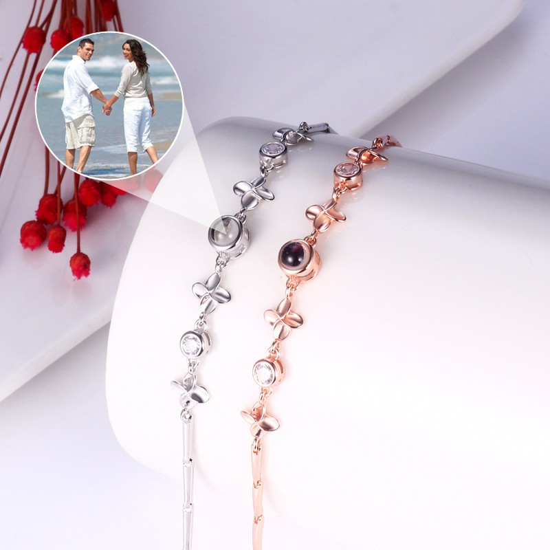 Pulsera de proyección de fotos conmemorativa personalizada, regalo para pareja, aniversario de boda, cumpleaños