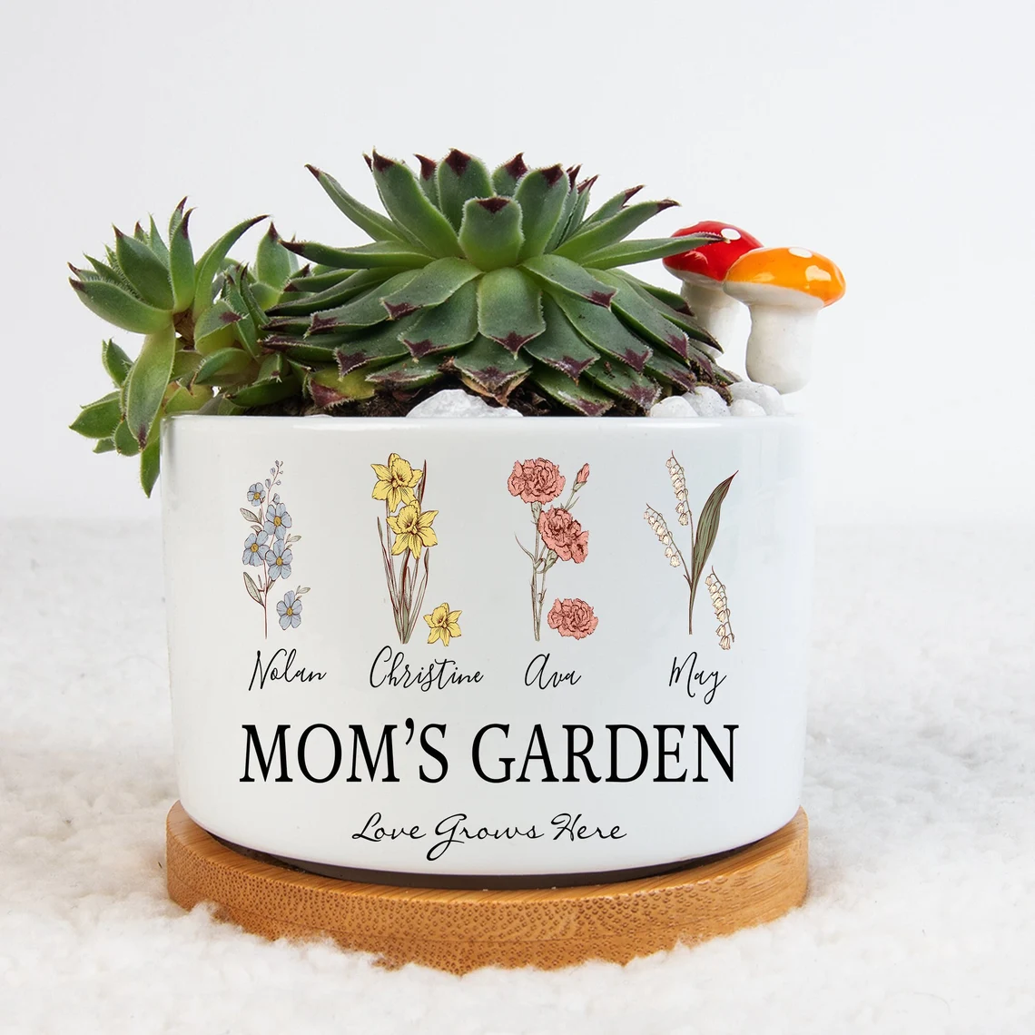 Mini maceta para plantas suculentas personalizada para el jardín de mamá, regalos de decoración para mamá, regalo para el día de la madre